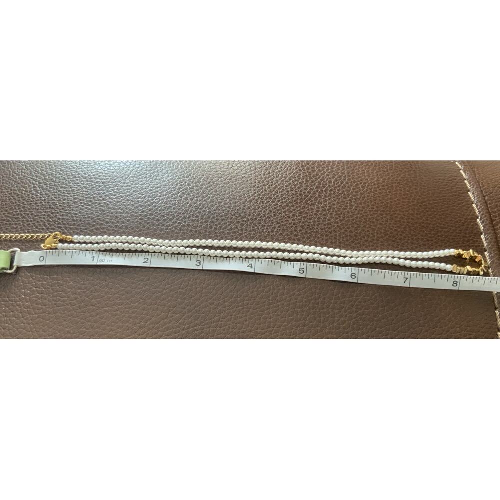 Anthropologie Pearl Necklace Nugget Gold Boho Chain Delicate Baroque Geometric - Picture 10 of 10